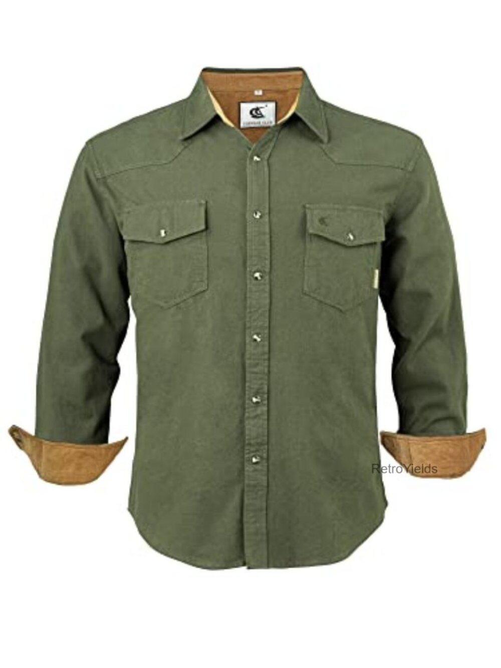 Men's Western Snap Flannel Shirt Long Sleeve Plaid Work Cotton Regular Fit
